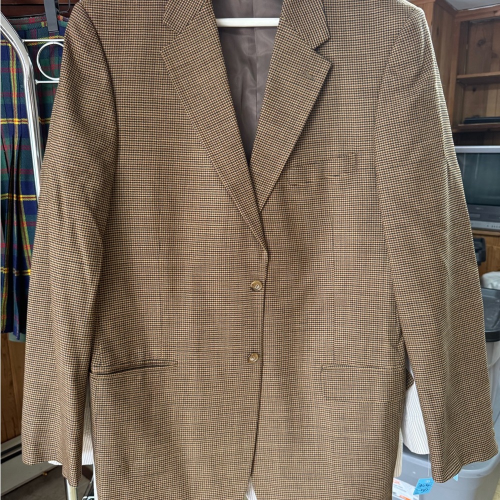Men's Elegant Brown Houndstooth Blazer